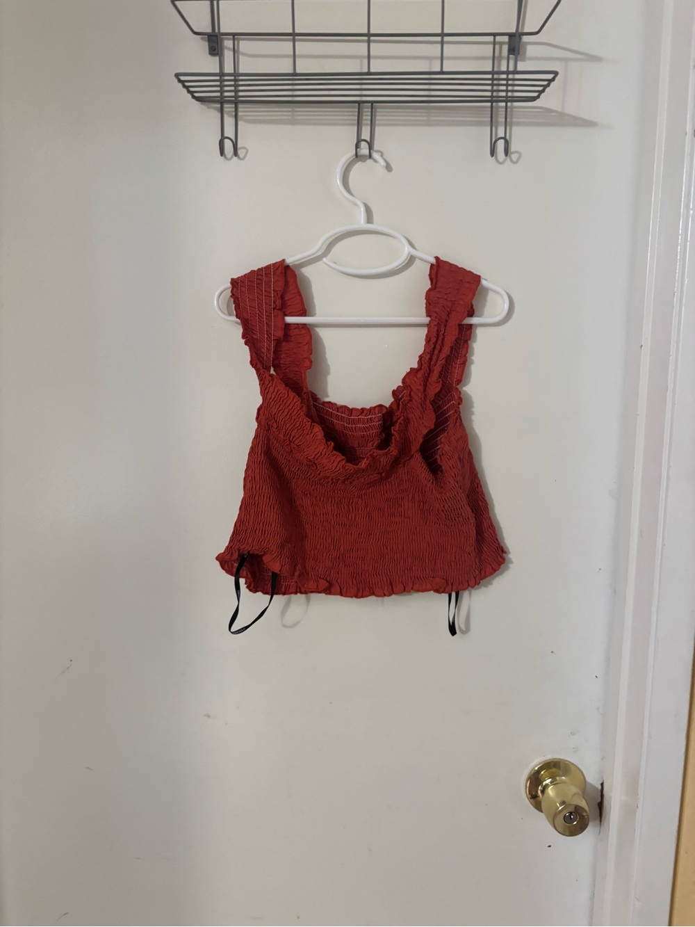 Forever 21 Rust Red Ruffle Crop Tank
